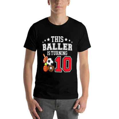 10th Birthday Sports Birthday Theme 10 Year Old Boy  Breathable T-Shirt