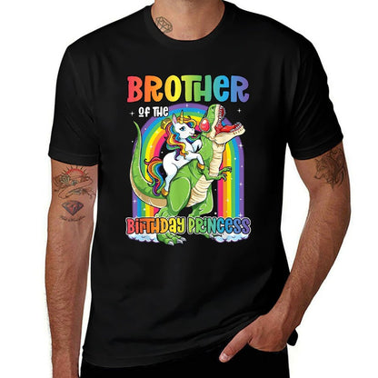 Brother of The Birthday Princess T Rex Birthday Unicorn Girl  Soft T-Shirt