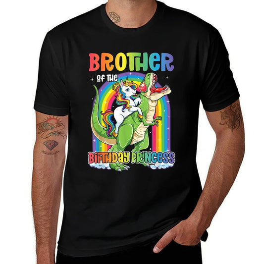 Brother of The Birthday Princess T Rex Birthday Unicorn Girl  Soft T-Shirt