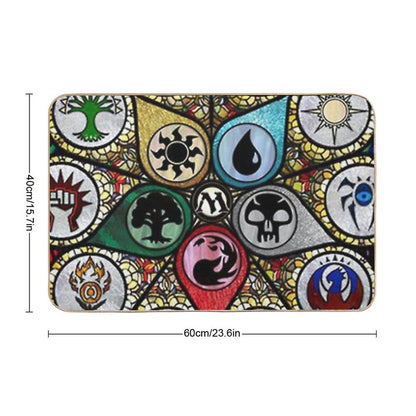 Vintage MTG Stained Glass Art  Dirt-Trapping Bath Mat