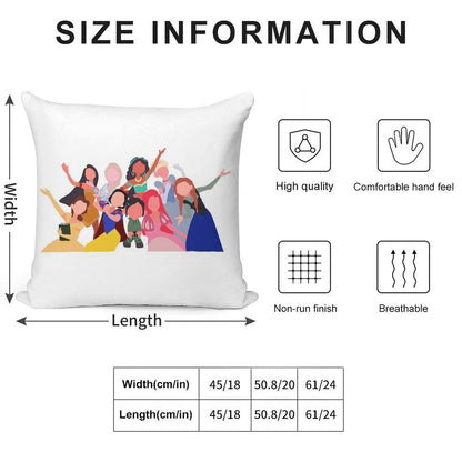 Princesses Soft High-Density Material Throw Pillow