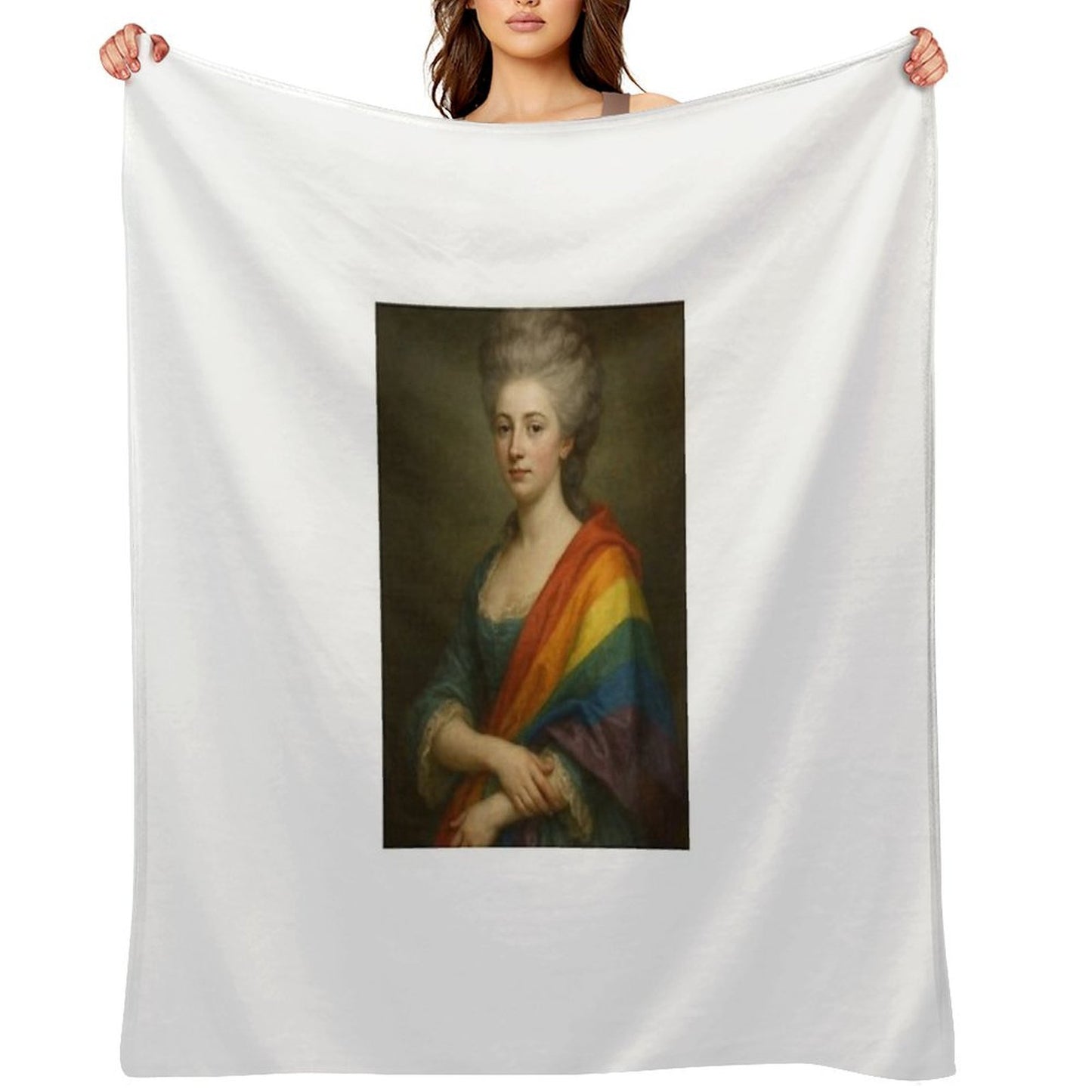 The Pride Aristocrat Draped in Defiance Easy Care Throw Blanket