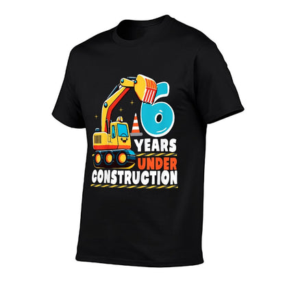 Kids 6 Years Under Construction Boy Six Year Old 6th Birthday  Versatile T-Shirt
