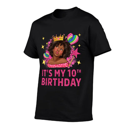 It's My 10th Birthday Black Girl African American Black Kids  Breathable T-Shirt