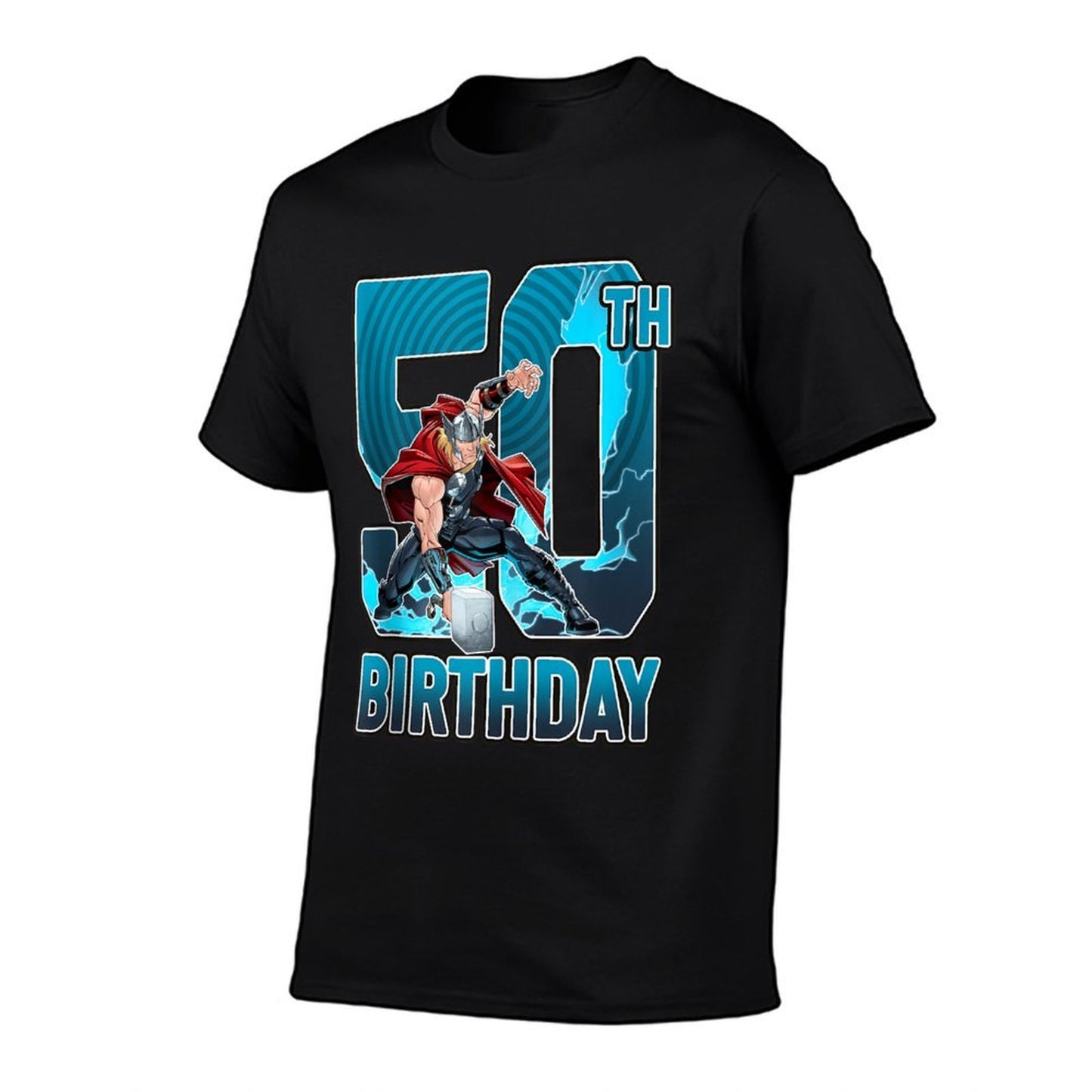 Marvel Thor 50th Birthday Action Portrait  Rolled Sleeves T-Shirt