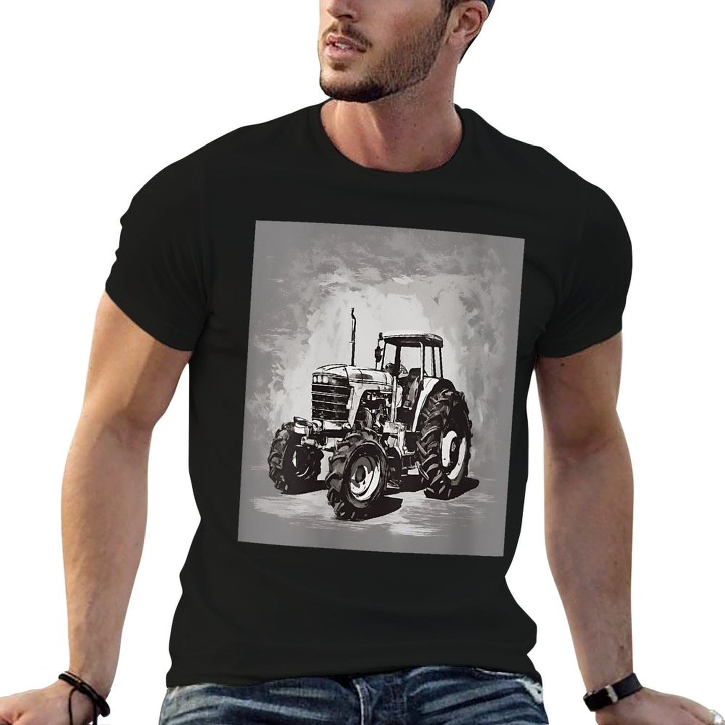 Tractor Twilight Minimalist Agrarian Charm  Classic T-Shirt