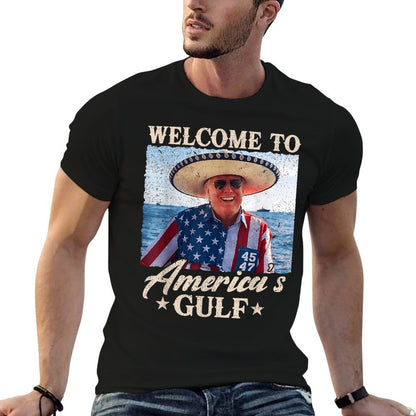 Gulf of USA America Funny USA Flag Eco-friendly Material T-Shirt