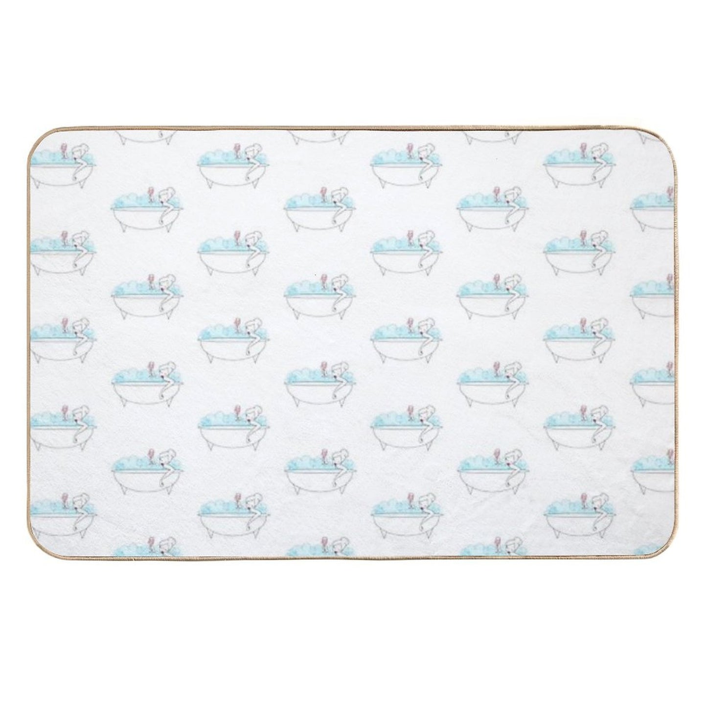 Bath Time And A Glass of Wine  Dirt-Trapping Bath Mat