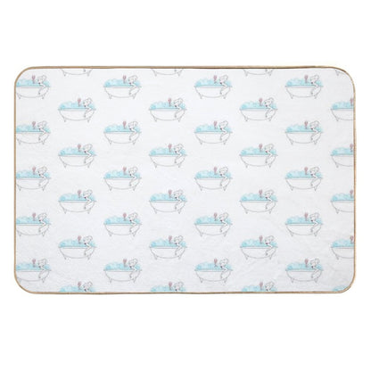 Bath Time And A Glass of Wine  Dirt-Trapping Bath Mat