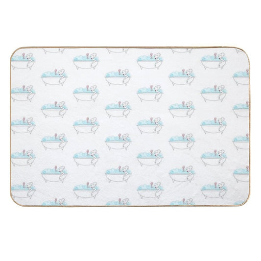 Bath Time And A Glass of Wine  Dirt-Trapping Bath Mat