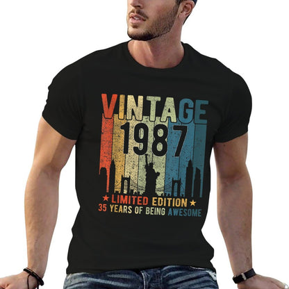 35 Year Old Gifts Vintage 1987 Limited Edition 35th Birthday  Relaxed-fit T-Shirt