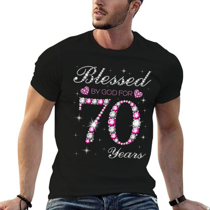 Blessed By God For 70 Years Old 70th Birthday Party B-day  Breathable T-Shirt