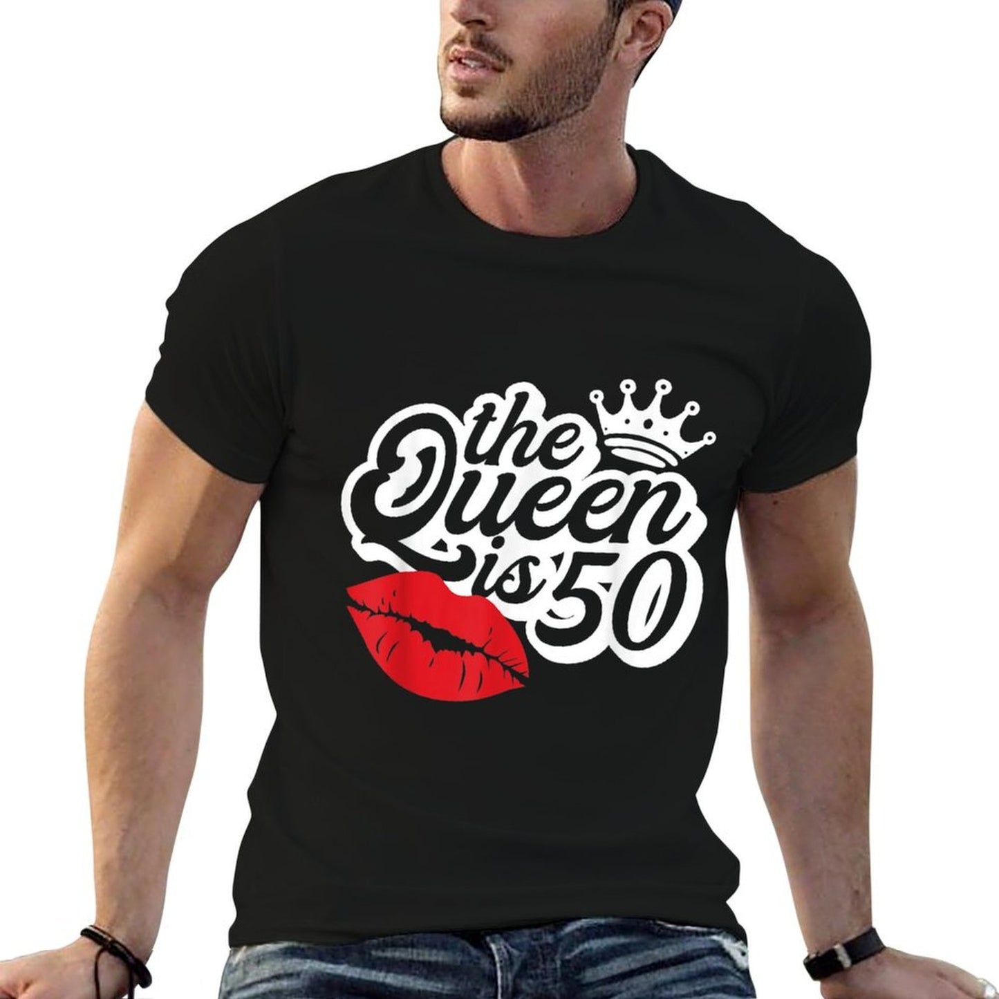 The Queen Is 50 Fabulous 50th Birthday Gifts Ideas For Her  Polyester Blend T-Shirt