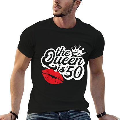 The Queen Is 50 Fabulous 50th Birthday Gifts Ideas For Her  Polyester Blend T-Shirt