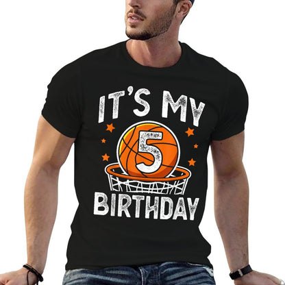 5 Years Old Kids Basketball Sport 5th Birthday Boy  Relaxed-fit T-Shirt