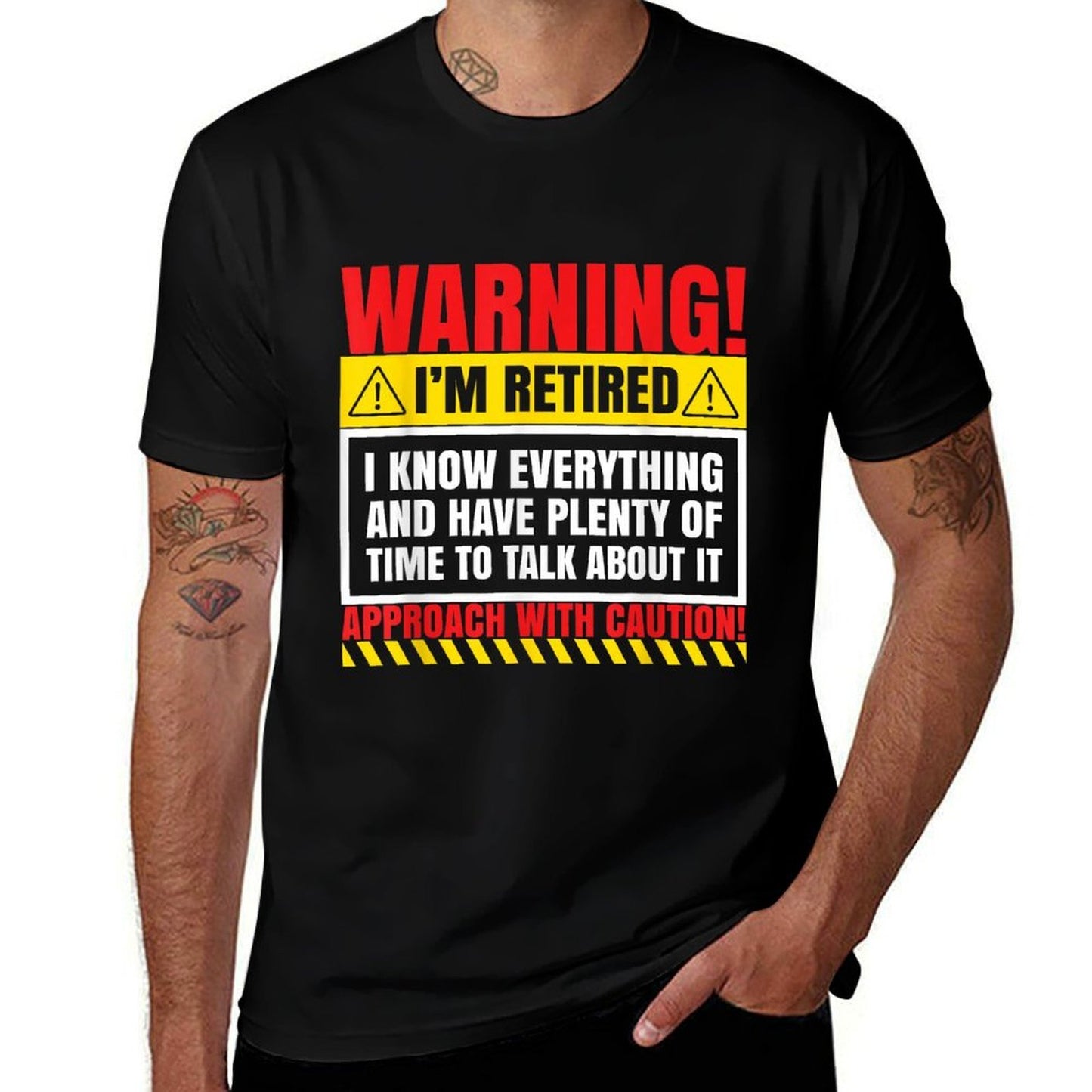 Warning I&#39;m Retired I Know Everything Funny Retirement Gift  Oversized Silhouette T-Shirt