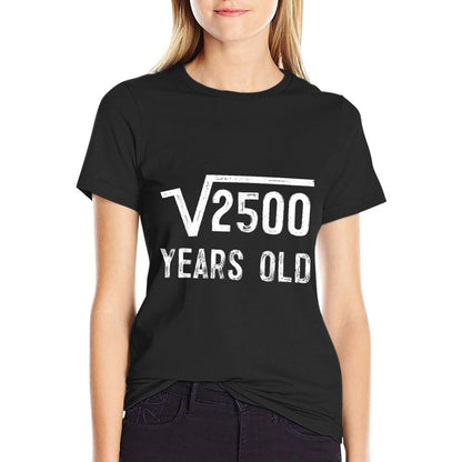 Square Root of 2500 50th Birthday  Oversized Silhouette T-Shirt