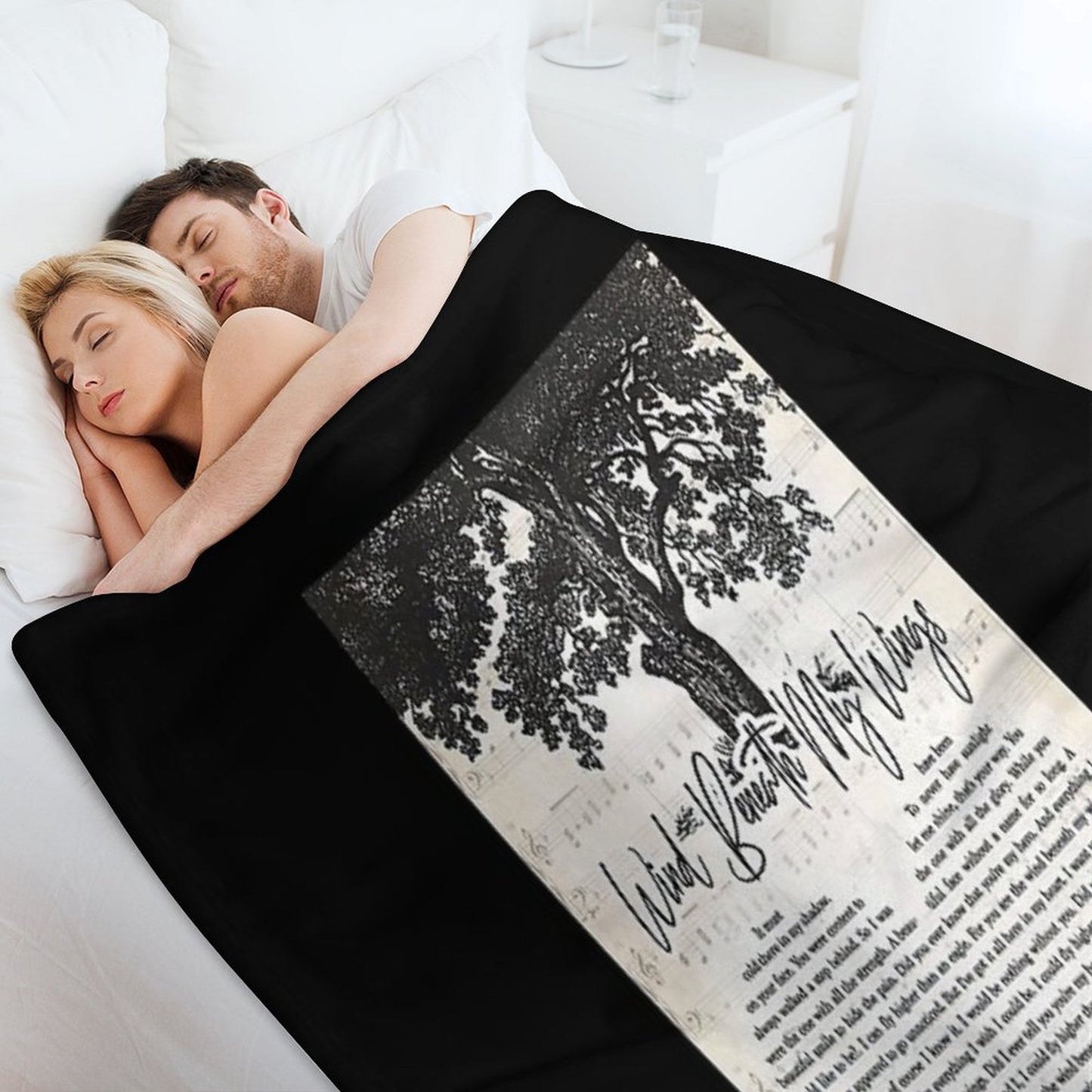 Bette Midler - Wind Beneath My Wings Lyrics Wall Art Gift All-season Throw Blanket