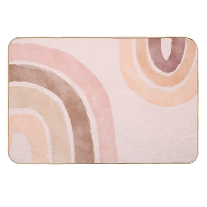 Boho Rainbow Shapes  Easy To Clean Bath Mat