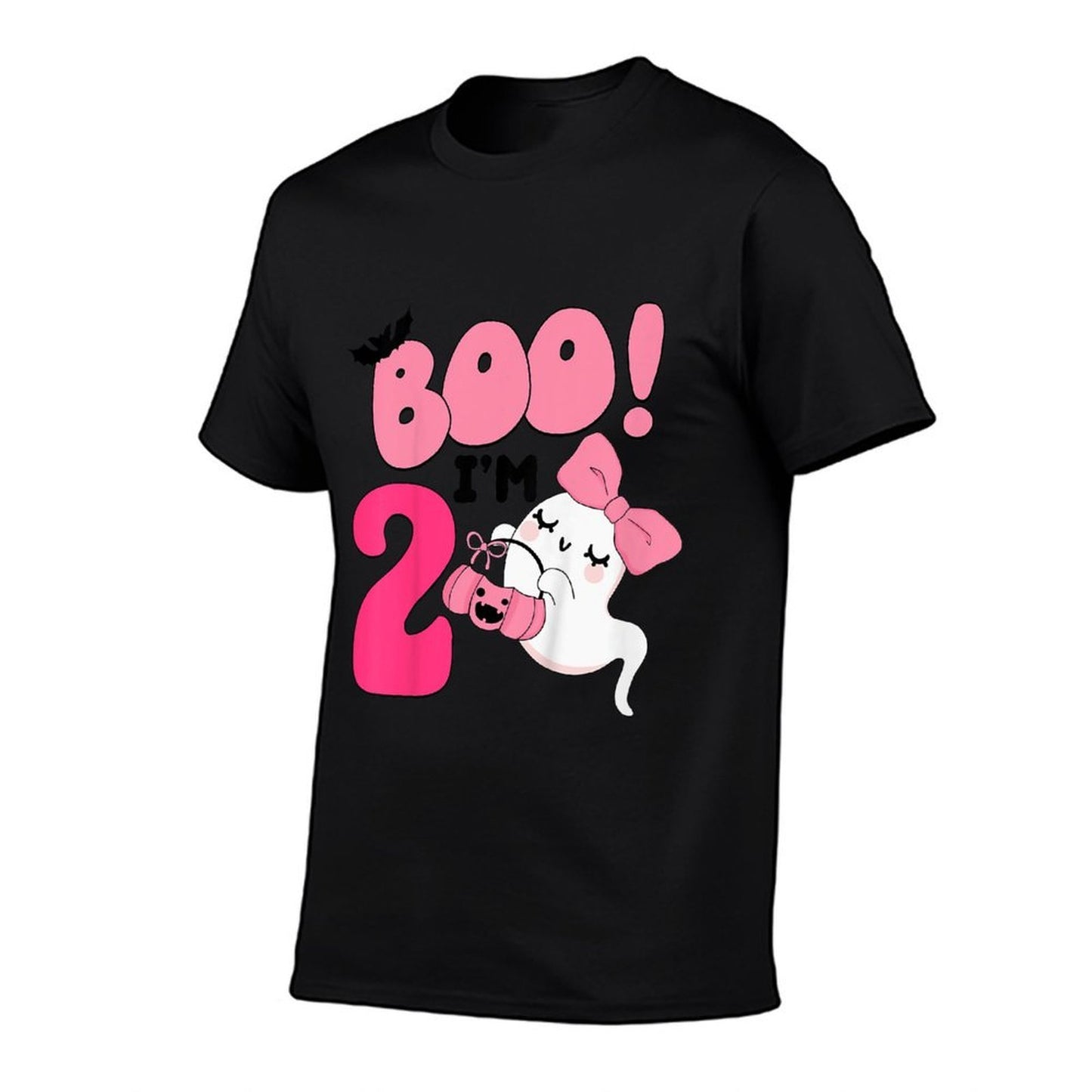 Kids Boo I'm Two Years Old 2nd Birthday Cute Ghost Halloween  Easy-care T-Shirt