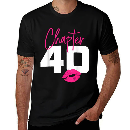 40 And Blessed Chapter 40 Year Old Gifts 40th Birthday Party  Ribbed Collar T-Shirt