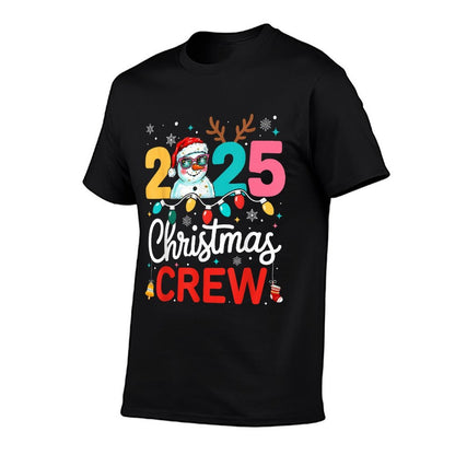 Merry Christmas Crew 2025 Snowman Reindeer Men Women Kid  Polyester Blend T-Shirt