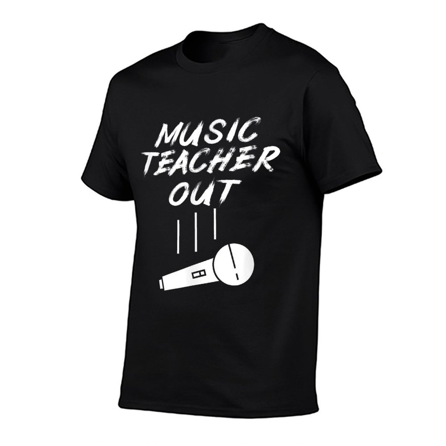 Retired Music Teacher Out Retirement Mic Drop End Of Year  Graphic-printed T-Shirt
