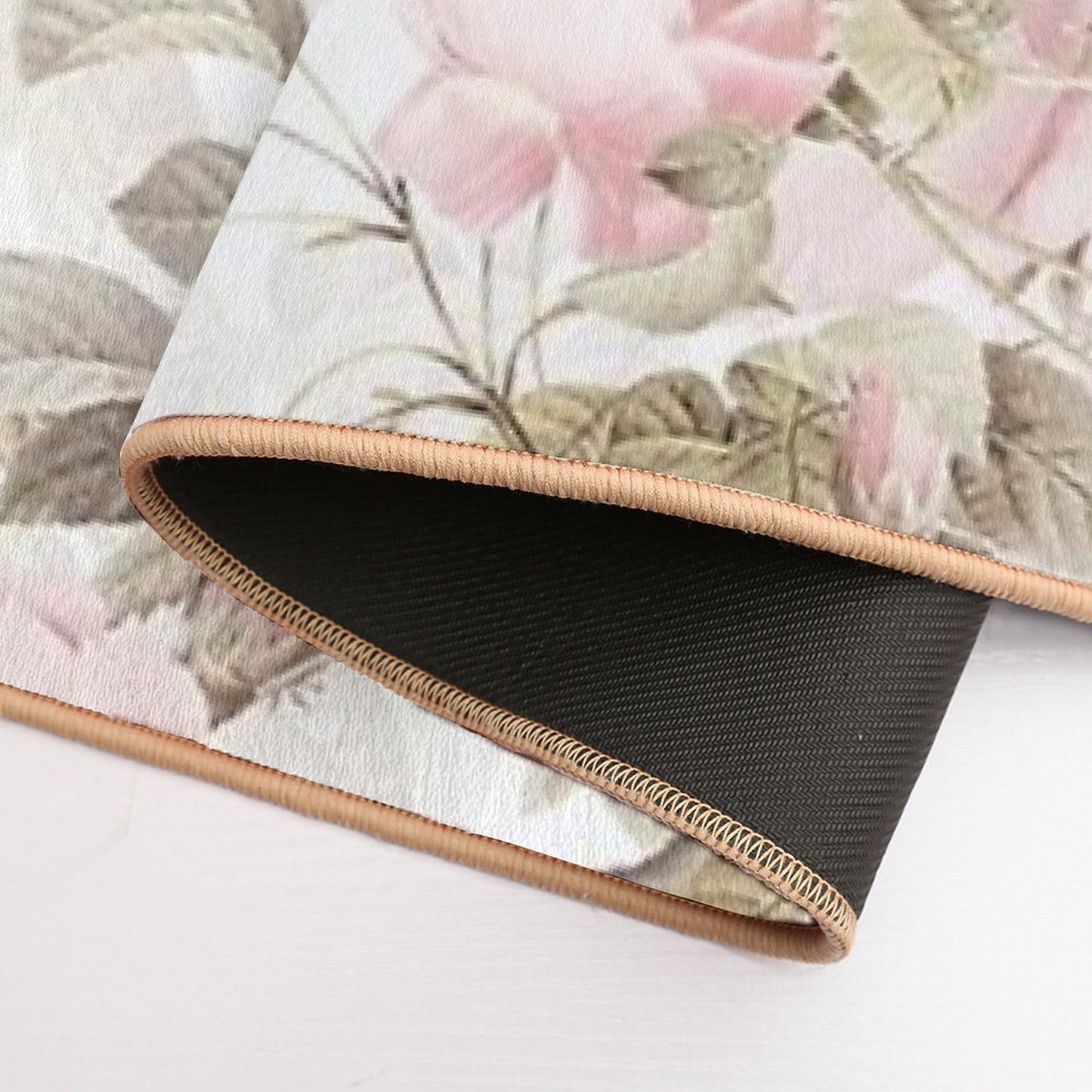 Sepia Old Vintage Roses Botanical Garden on Pink Pattern NightGarden  Toxin-Free Bath Mat