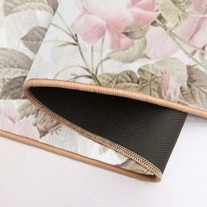 Sepia Old Vintage Roses Botanical Garden on Pink Pattern NightGarden  Toxin-Free Bath Mat