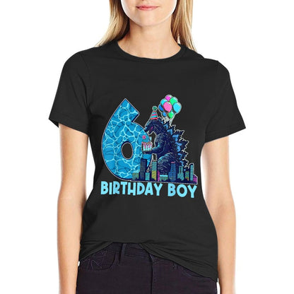 Birthday Boy Kaiju Vintage Birthday Monster 6 Year Old  Tagless Design T-Shirt
