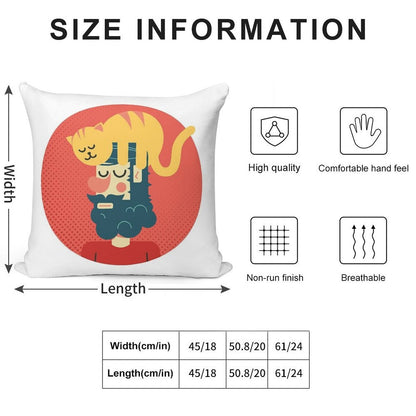 Cats Commands Soft Shrink-Resistant Throw Pillow