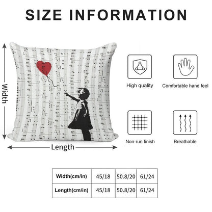Girl With A Red Balloon by Banksy, Contemporary Street Art Soft Skin-Friendly Throw Pillow