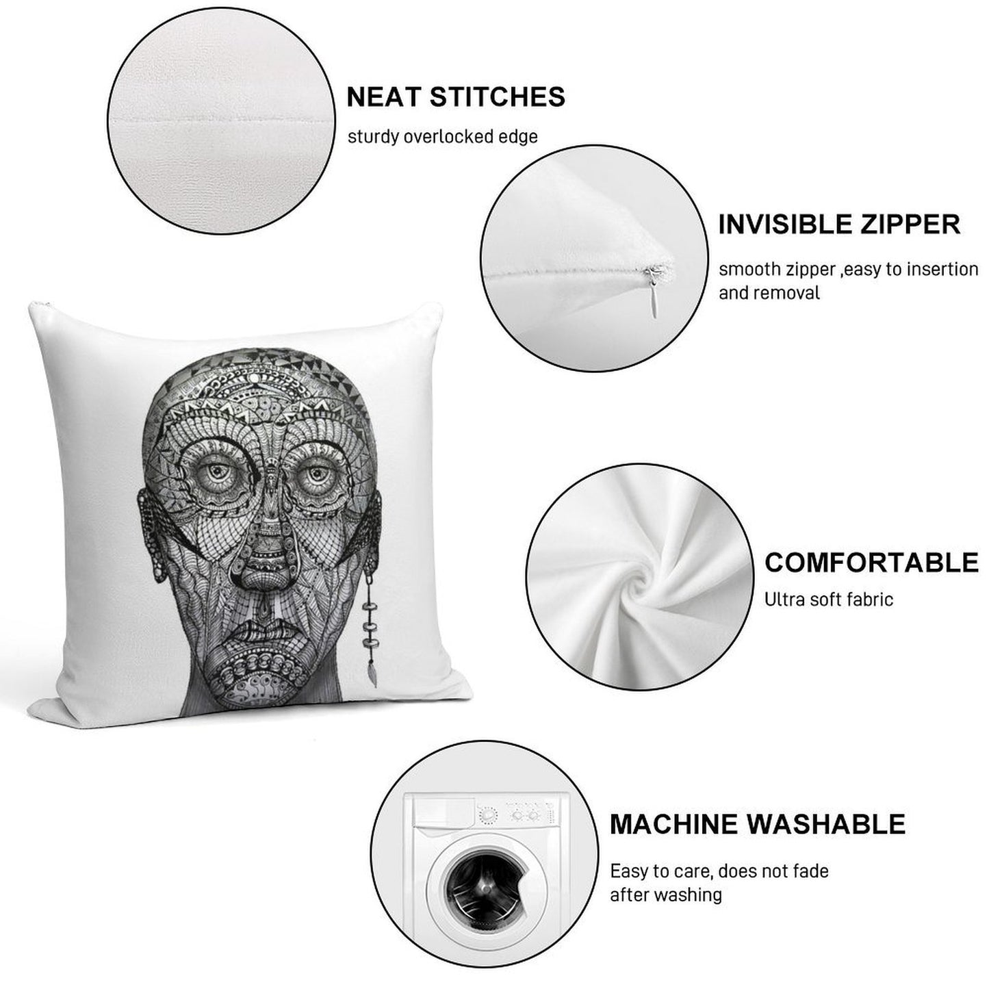 Tattoo Man Soft Multiple Sizes Throw Pillow