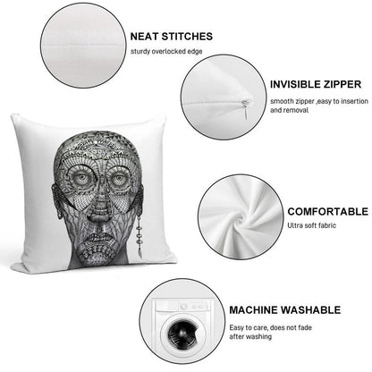 Tattoo Man Soft Multiple Sizes Throw Pillow