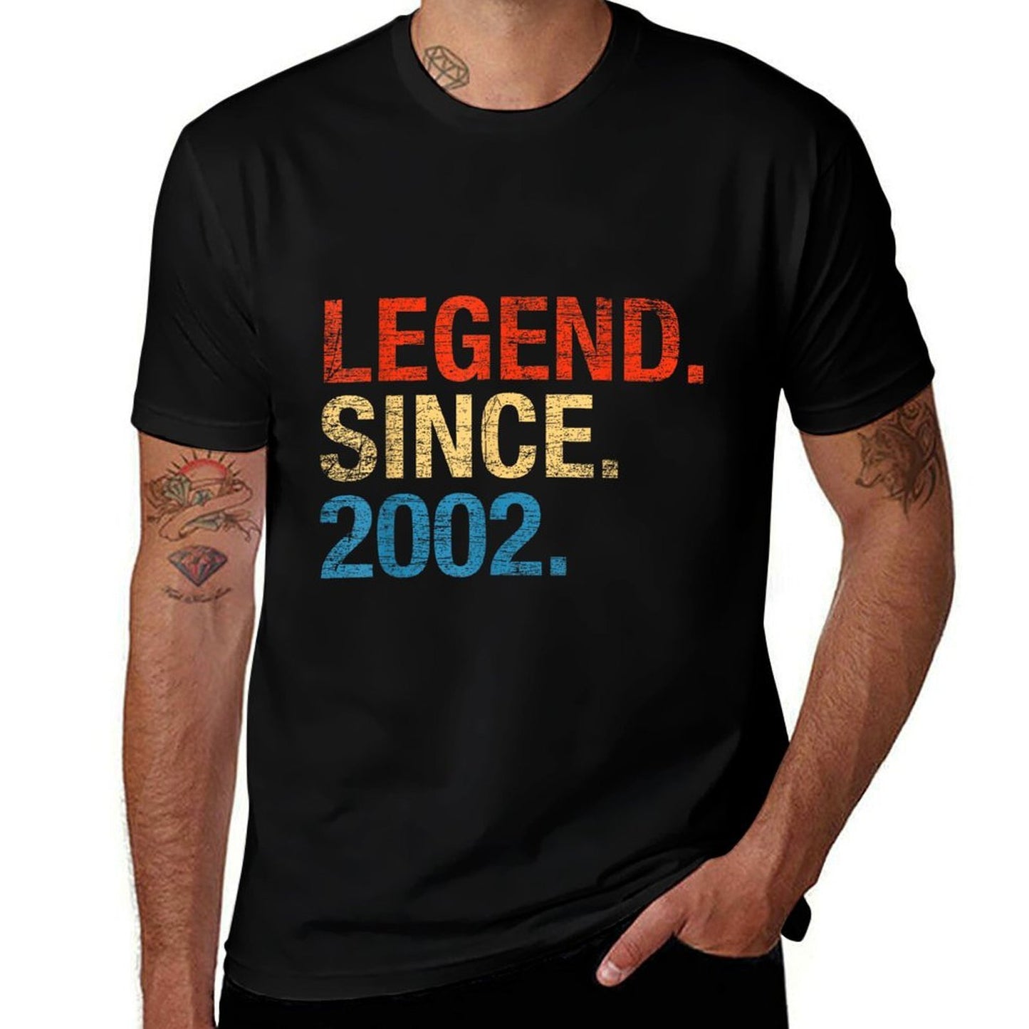 Legend Since 2002 Years Old Gifts 20th Birthday  Oversized Silhouette T-Shirt