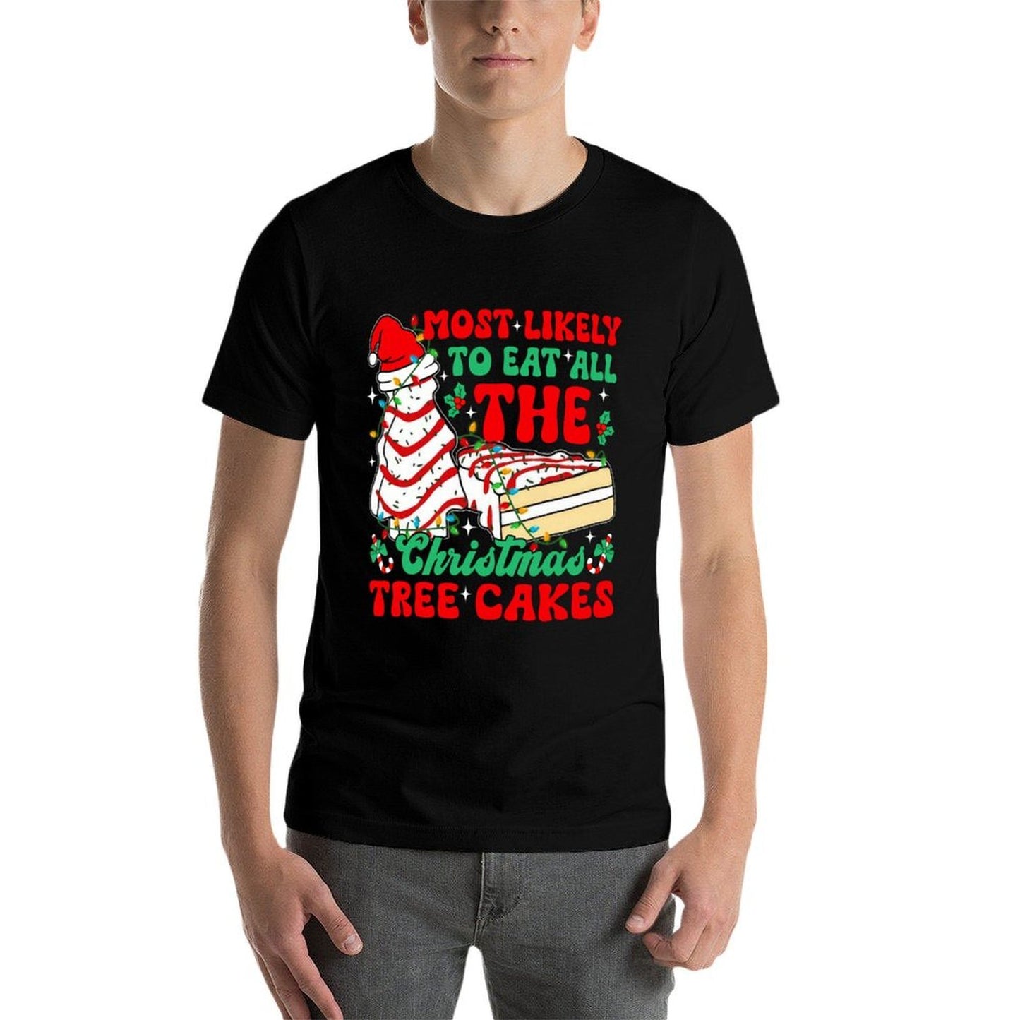 Retro Most Likely To Eat All The Christmas Tree Cakes Debbie  Moisture-wicking T-Shirt
