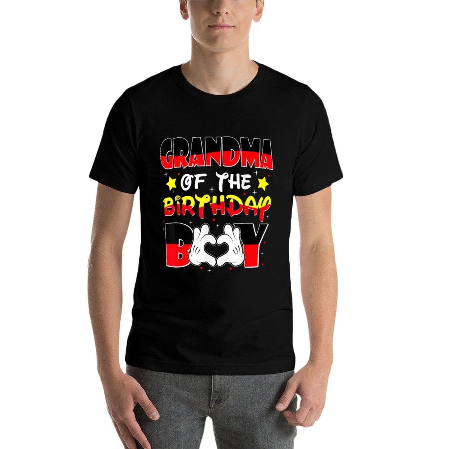 Grandma Of The Birthday Boy Matching Grandson Family  Cotton T-Shirt