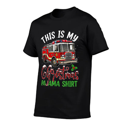 This Is My Christmas Pajama Fire Truck Firefighter Men  Vintage-inspired T-Shirt