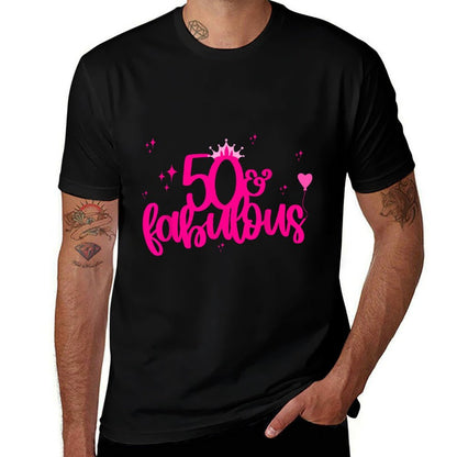 50-FIFTY & Fabulous Pink Crown 50th Birthday  Wrinkle-resistant T-Shirt