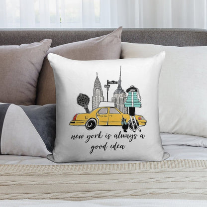 New York Girl Soft Shrink-Resistant Throw Pillow