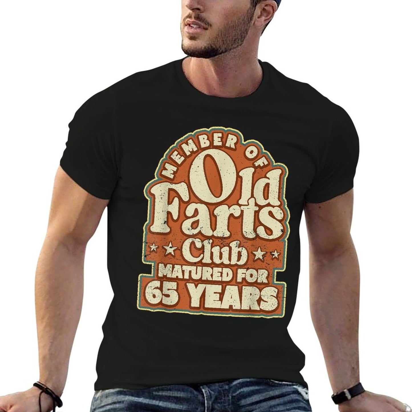 65 Years Old Farts Club Vintage Dad Funny 65th Birthday  Polyester Blend T-Shirt