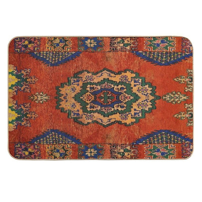 Traditional Vintage Moroccan Berber Artwork Design  Pet-Safe Bath Mat