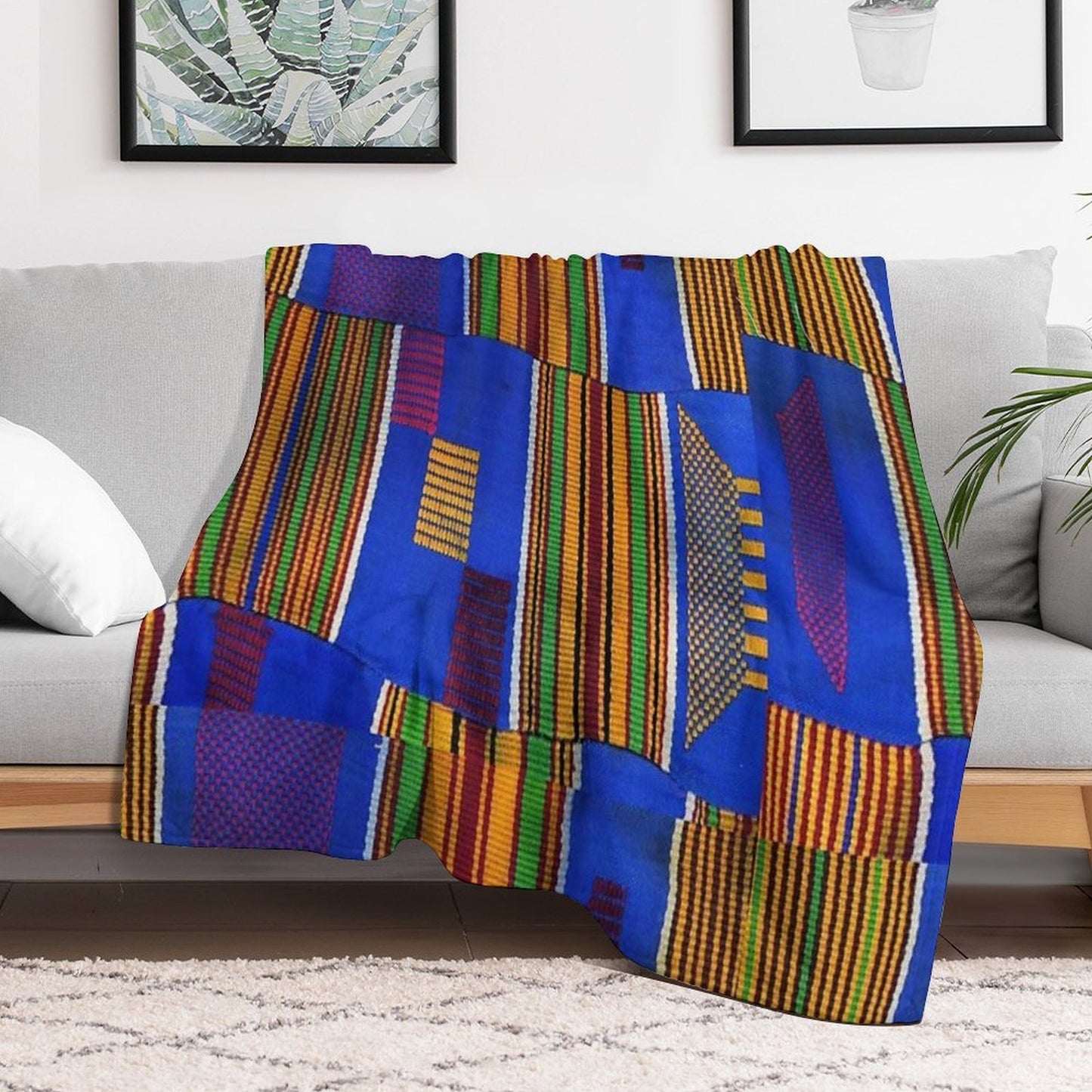 Kente Cloth Ghana West African Print Wrinkle-free Throw Blanket