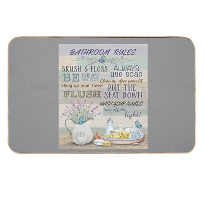 Lavender Bathroom Rules  Repositionable Bath Mat