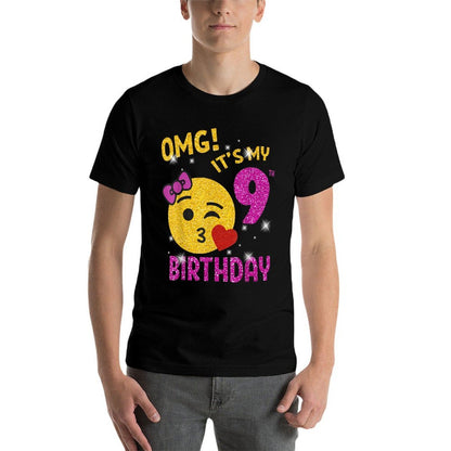 OMG It's My 9th Birthday Girl Cute 9 Yrs Old Birthday Party  Vintage-inspired T-Shirt