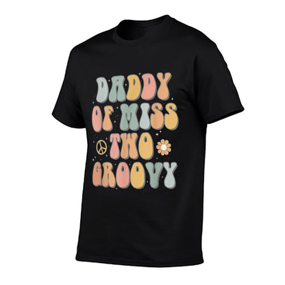 Daddy Dad Two Groovy Second Birthday Retro 2nd Bday Party  Graphic-printed T-Shirt