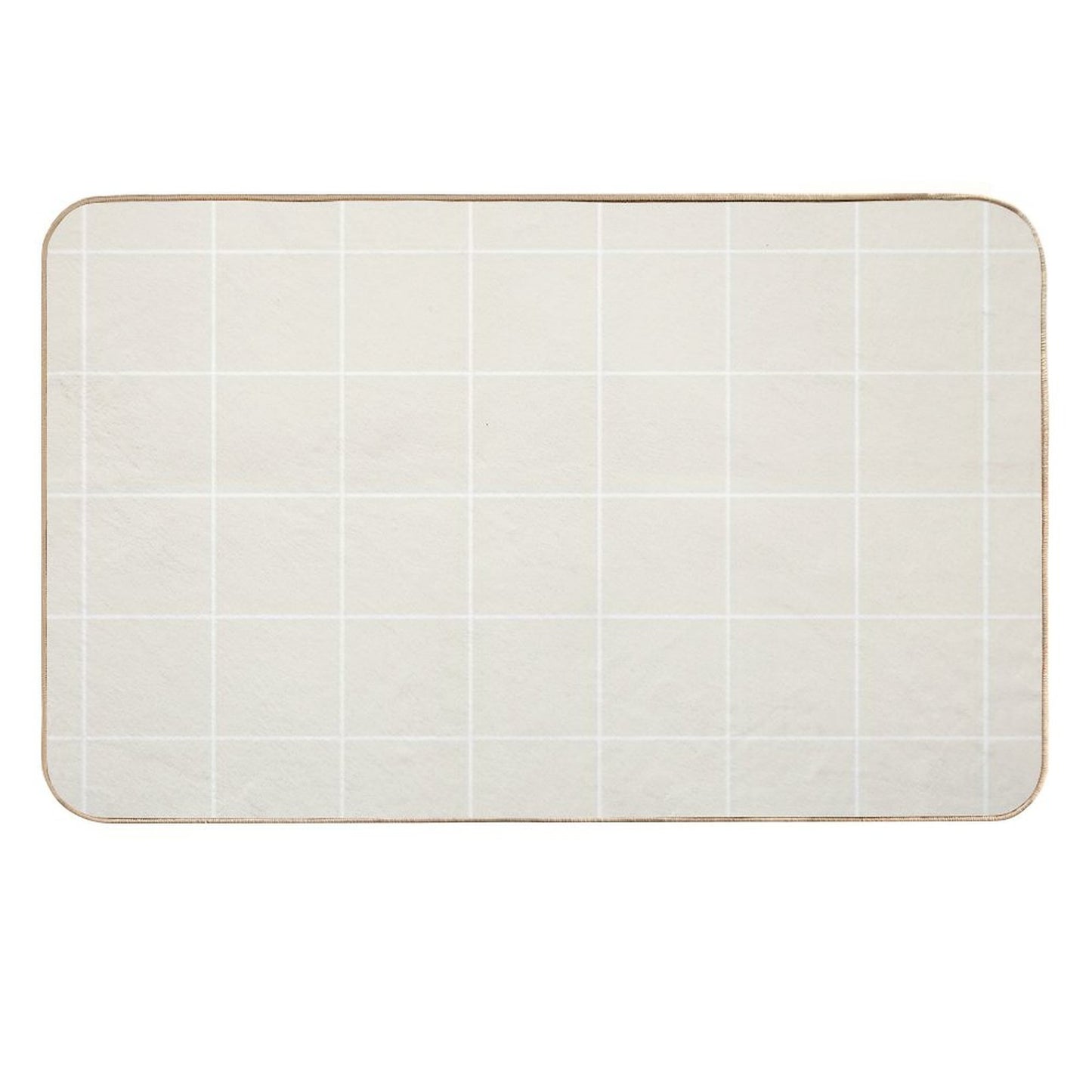 Cream White Square Diamond Grid Pattern 2 Pairs Behr 2023 Color of The Year Blank Canvas D-C.-003  Eco-Friendly Bath Mat
