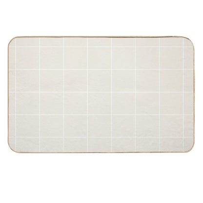 Cream White Square Diamond Grid Pattern 2 Pairs Behr 2023 Color of The Year Blank Canvas D-C.-003  Eco-Friendly Bath Mat
