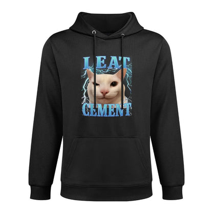 I Eat Cement Silly Cat Meme Funny Men Women Kids Graphic Unisex Design Hoodie