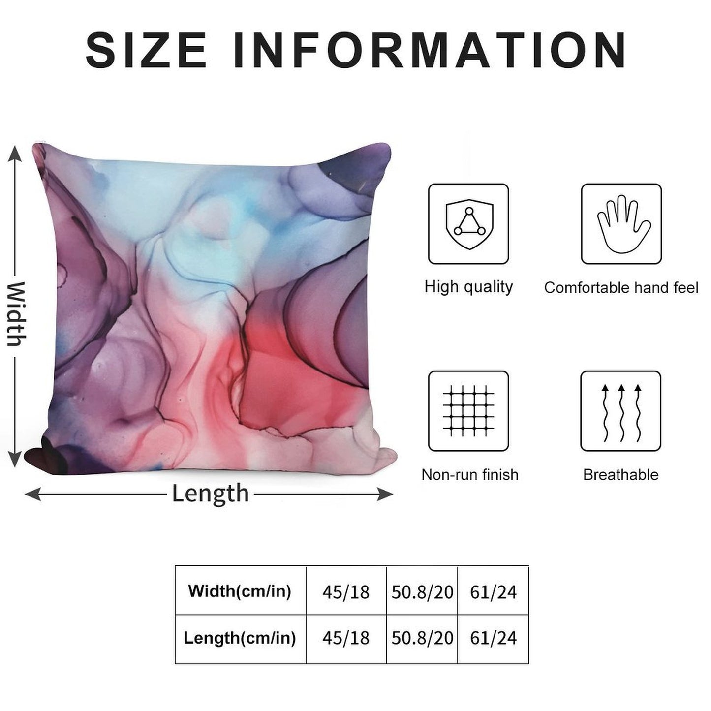 Flame Fired Alcohol Ink Painting Soft Reinforced Edging Throw Pillow